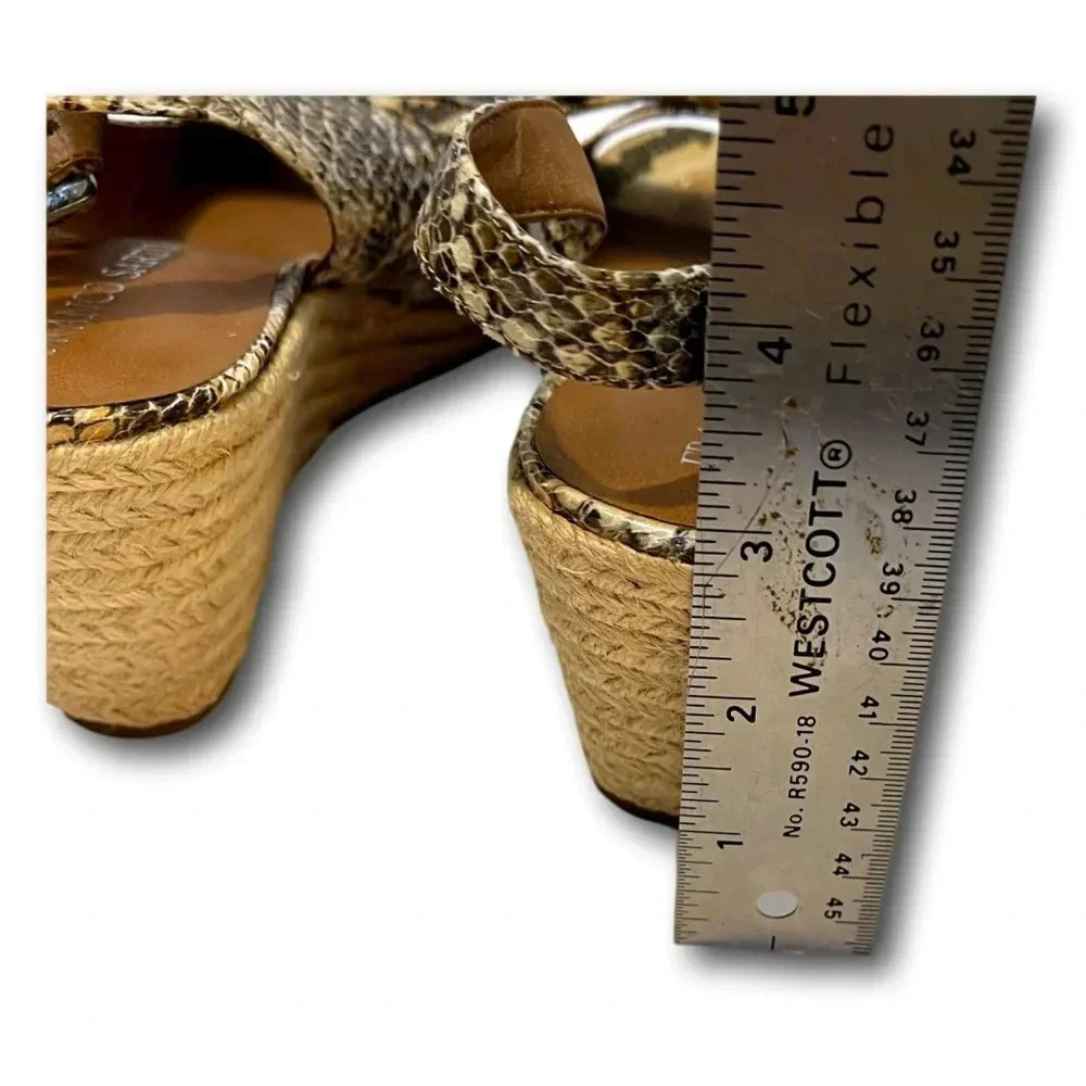 Franko Sarto Womens  Wedge Sandals Size 9 Slingback Faux Snake - Picture 11 of 11